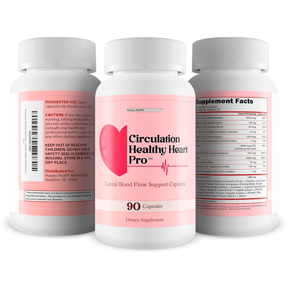 Happy Health Marketplace Circulation Healthy Heart Pro - 90 Capsules - image 4