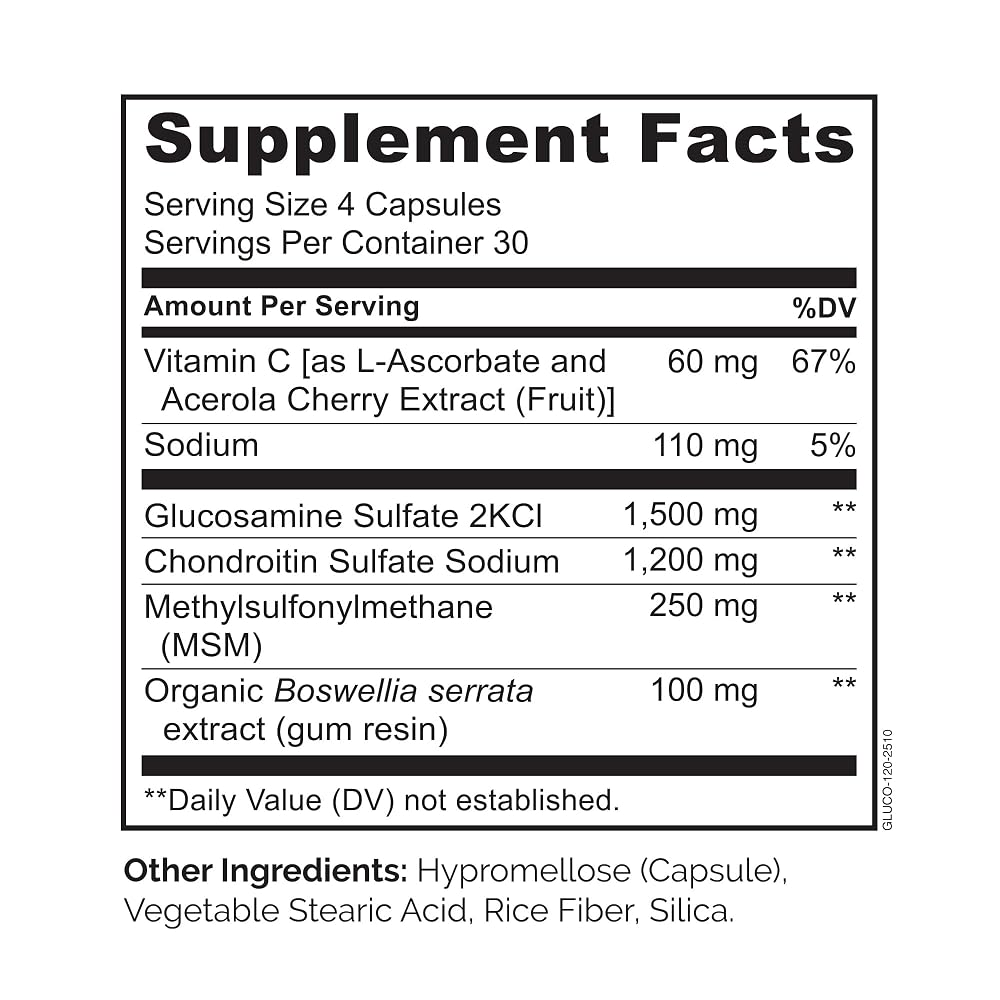 NATURELO Glucosamine Chondroitin MSM with Boswellia - 120 Capsules - image 3