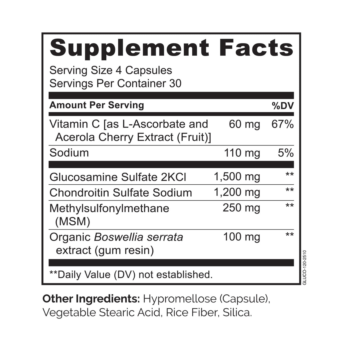 NATURELO Glucosamine Chondroitin MSM with Boswellia - 120 Capsules - image 3
