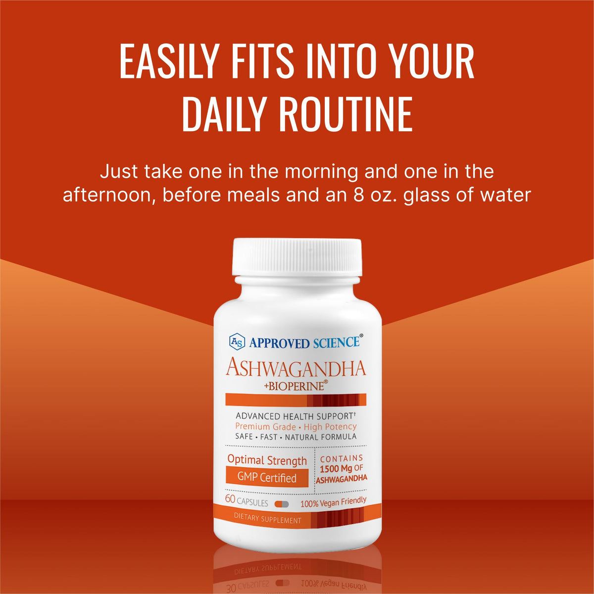 Approved Science Ashwagandha 1500mg with Bioperine® and Ginger