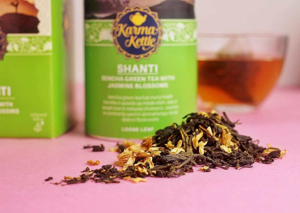 Karma Kettle Shanti Sencha Green Tea with Jasmine Blossoms - 75g - image 6