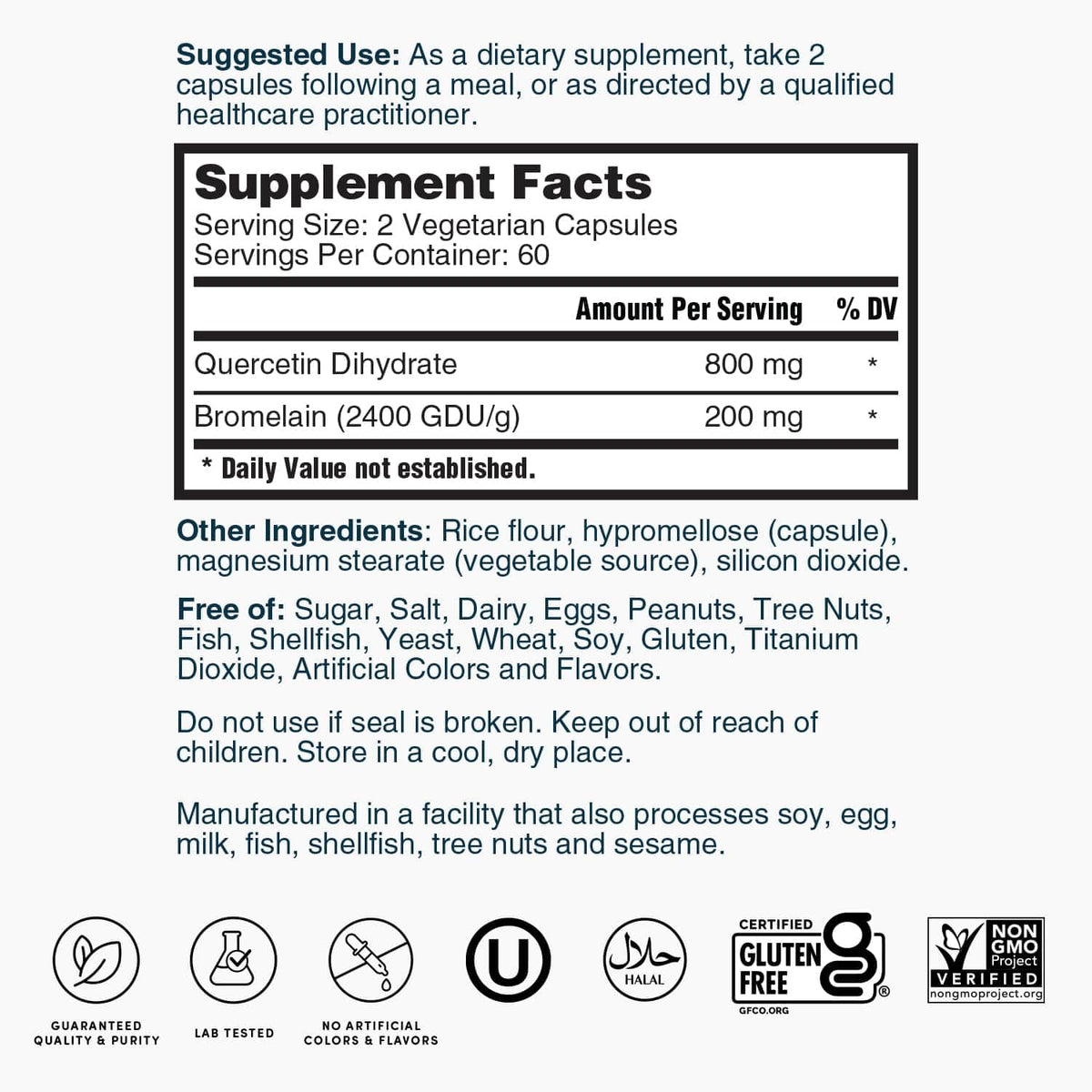 Nature's Lab Quercetin Bromelain - 120 Capsules - image 5