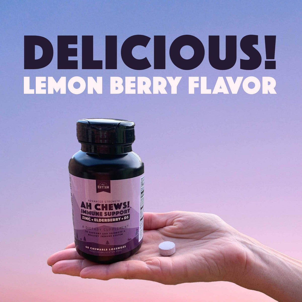 Natural Rhythm Ah Chews! Immune Booster Lozenges - 60 Chewables - image 2