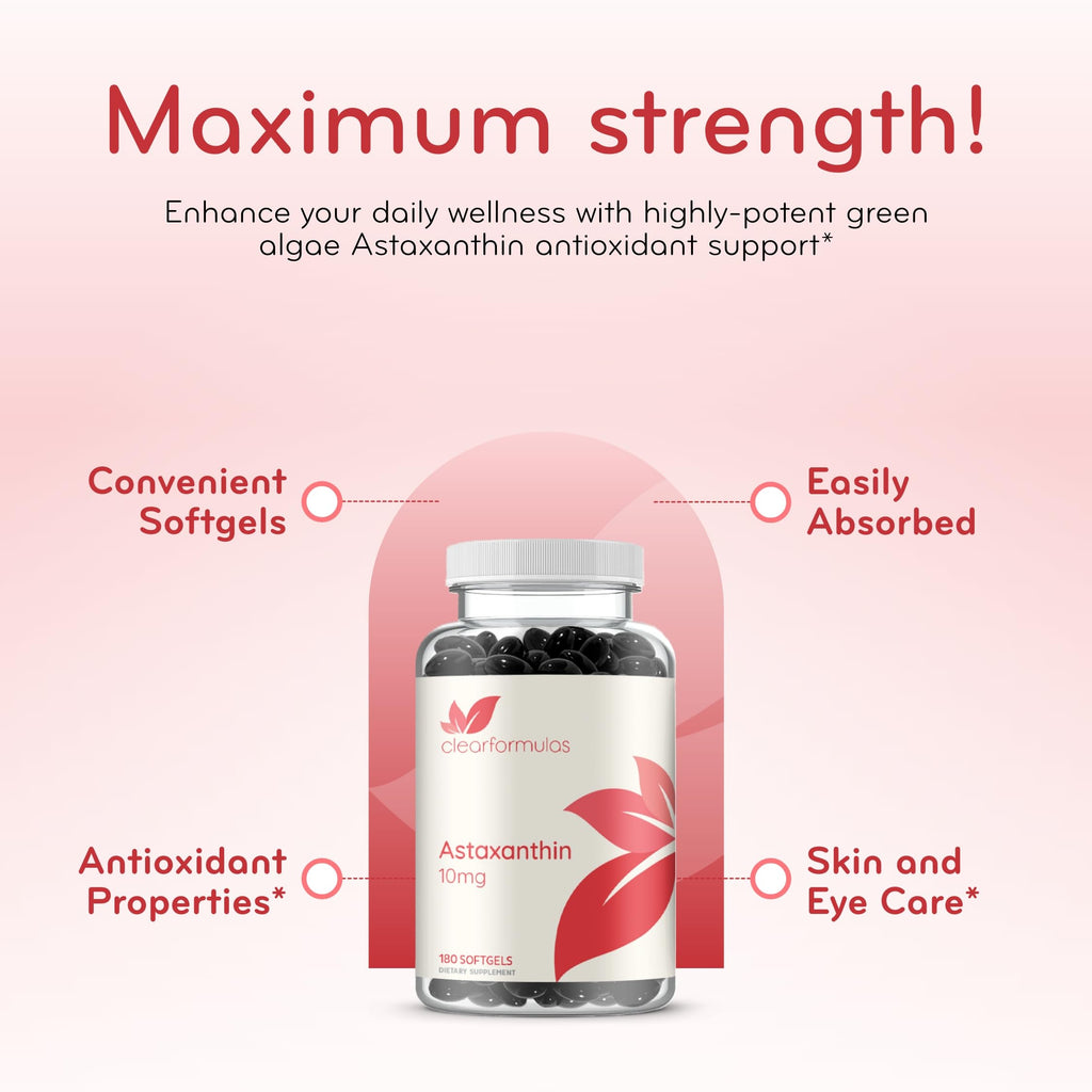 Clear Formulas Astaxanthin 10mg - 180 Softgels - image 5