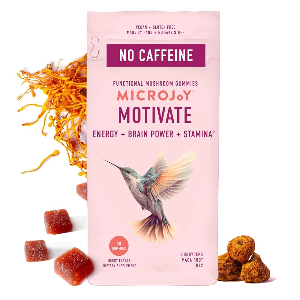Microjoy Motivate Mushroom Gummies Energy & Stamina - 30 Count