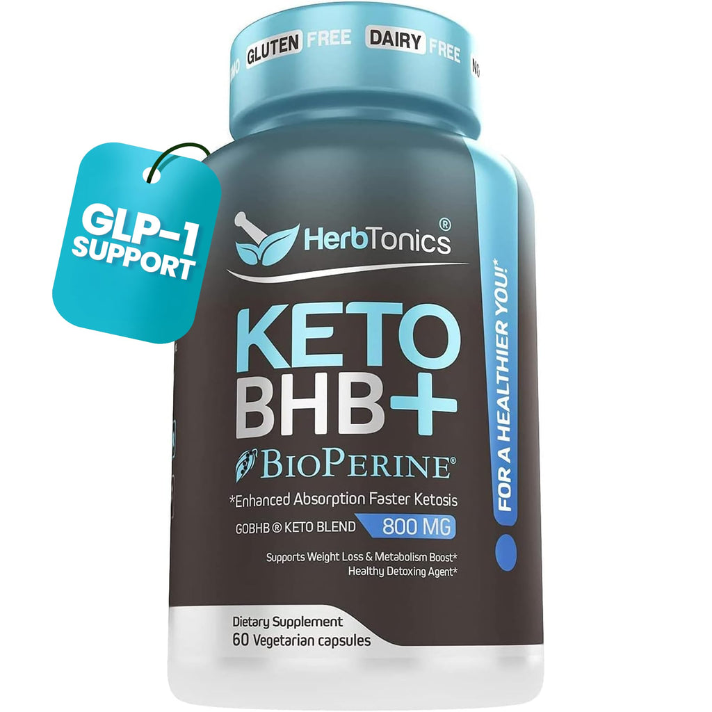 Herbtonics Keto BHB+ Ketone Pills for Weight Management - 60 Capsules