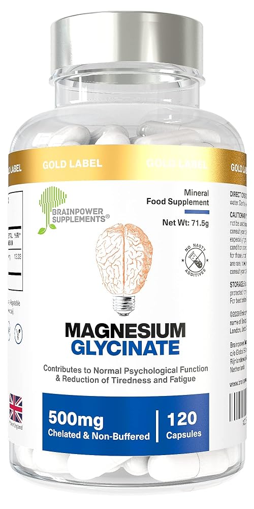 Brainpower Supplements Magnesium Bisglycinate 500mg - 120 Capsules