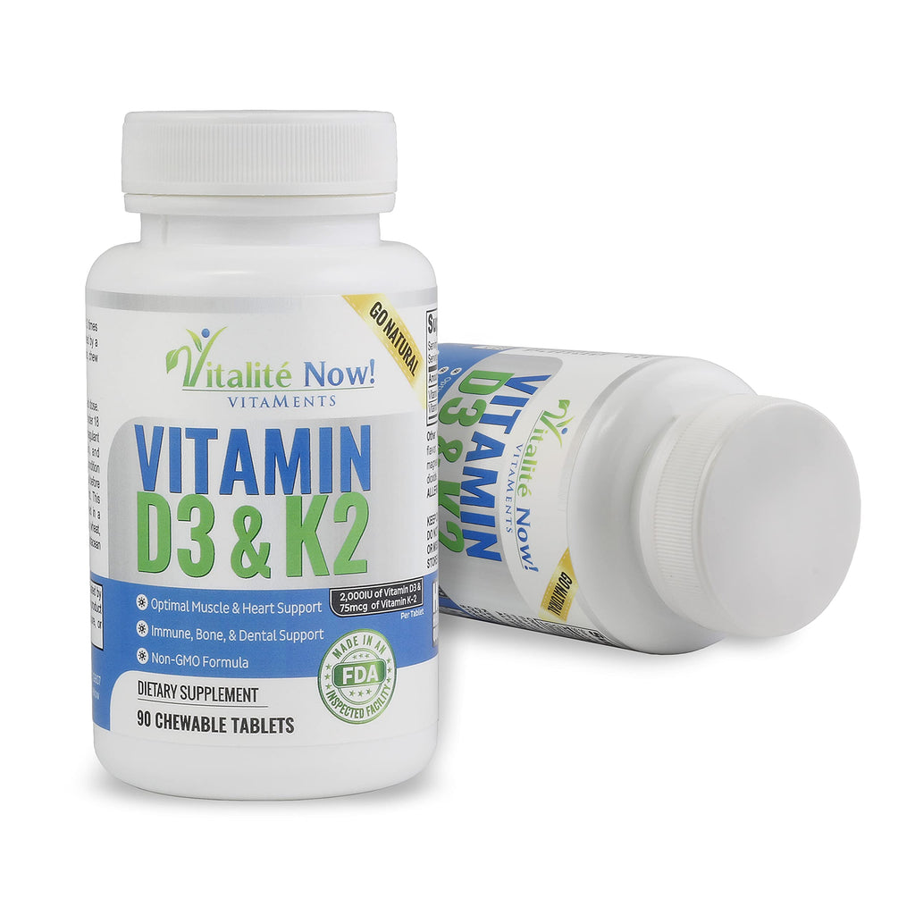 Vitalité Now! Vitamin D3 2000 IU + K2 MK7 - 90 Tablets - image 2