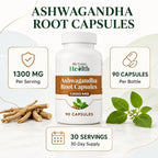 ME GUSTA HEALTH Ashwagandha Root Powder 1300mg - 90 Capsules - image 3
