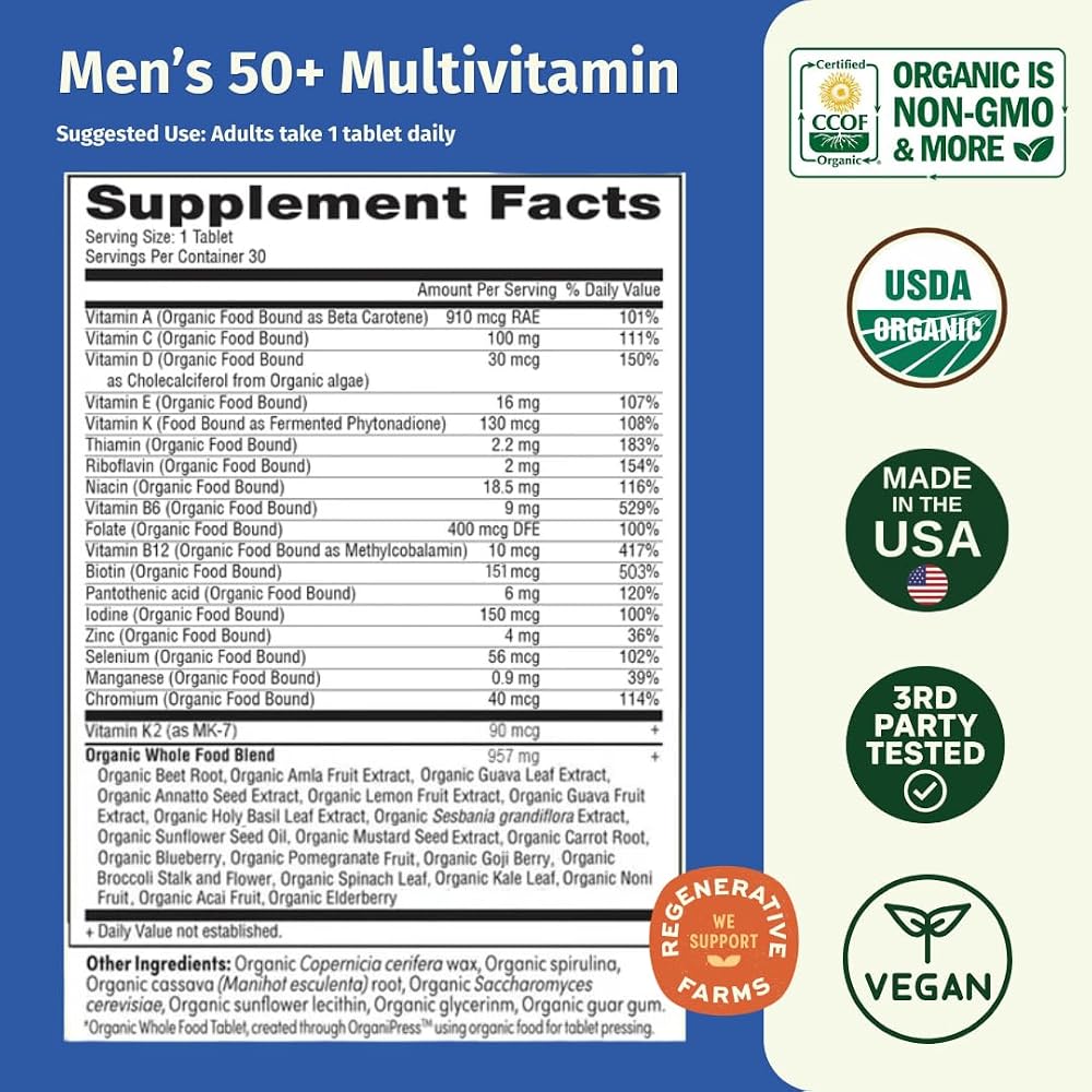 EarthFirst Organic Once Daily Multi for Men 50+