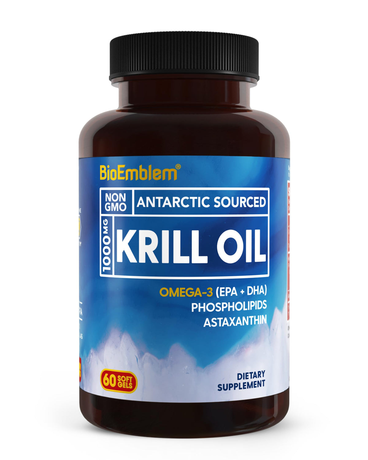 BioEmblem Antarctic Krill Oil 1000mg Omega-3 - 60 Softgels