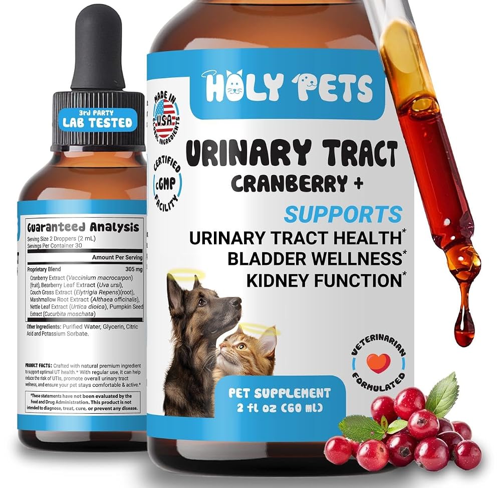Holy Pets Natural UTI Medicine for Cats & Dogs - 2oz