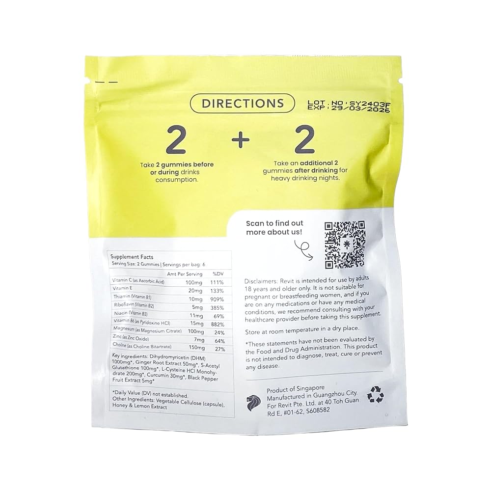 REVIT Post-Drinking Recovery Gummy with DHM - 6 Count - image 2