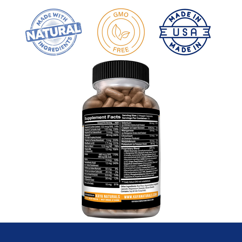Kaya Naturals - Neuro Brain & Focus Supplement - Neurofactor & B