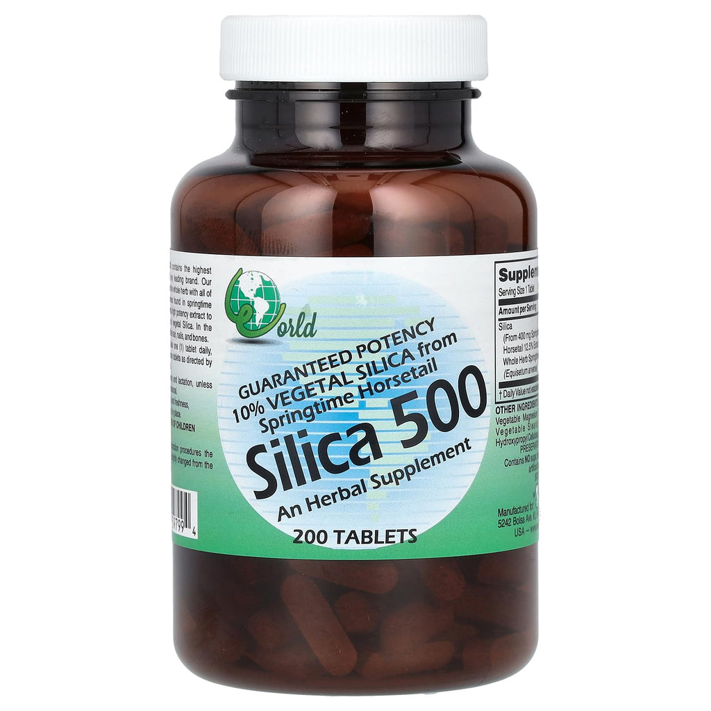 World Organic Silica 500mg - 200 Tablets