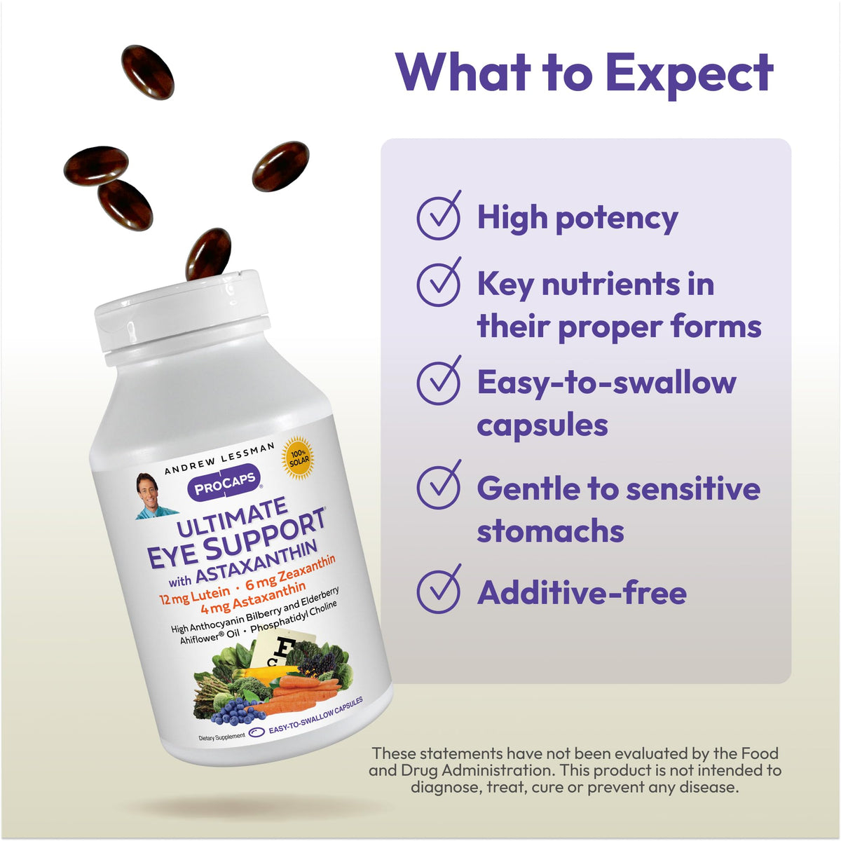 ANDREW LESSMAN Ultimate Eye Support with Astaxanthin Softgels - 12mg