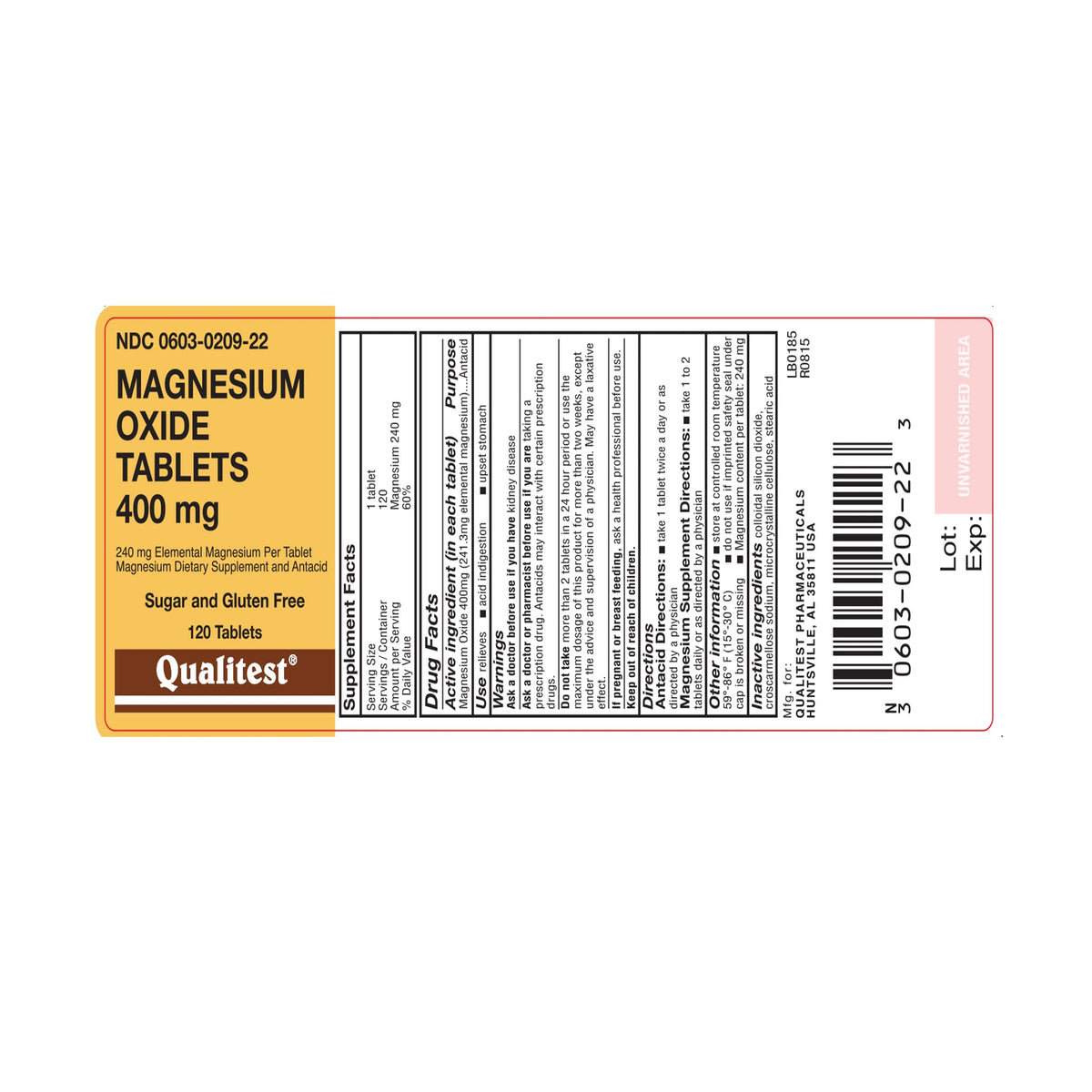 Duuous Magnesium Oxide 420 mg Tablets - 200 Count