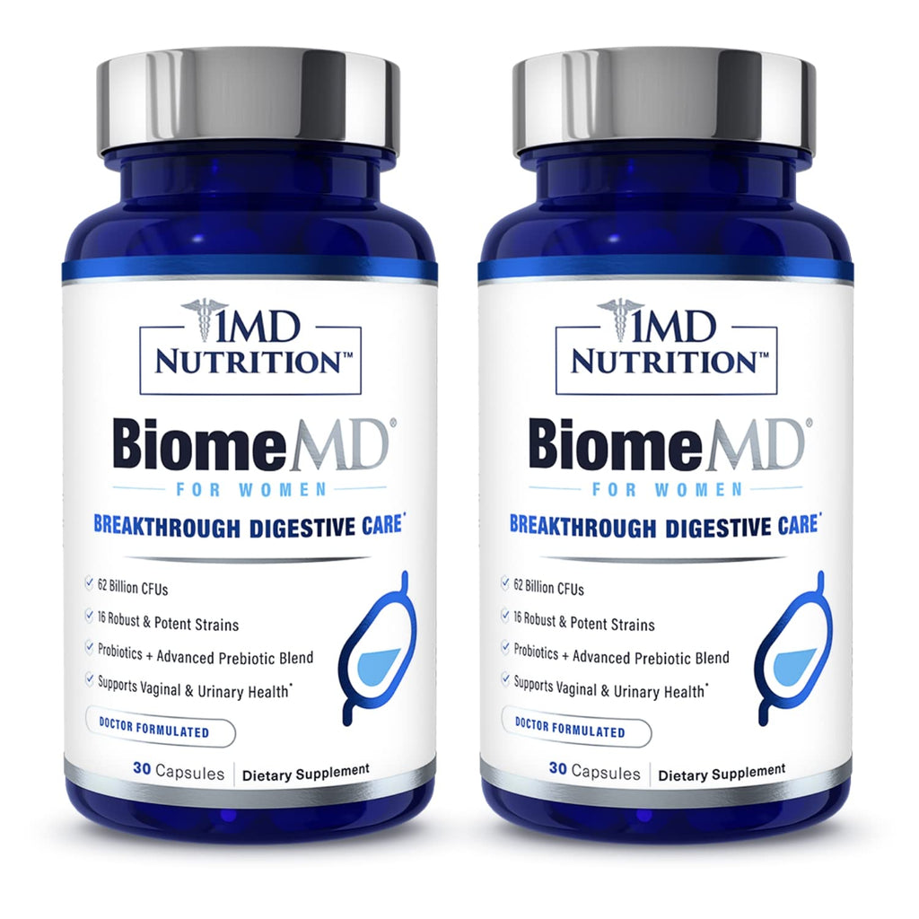 1MD Nutrition BiomeMD Probiotics for Women - 62 Billion CFUs - 60 Capsules