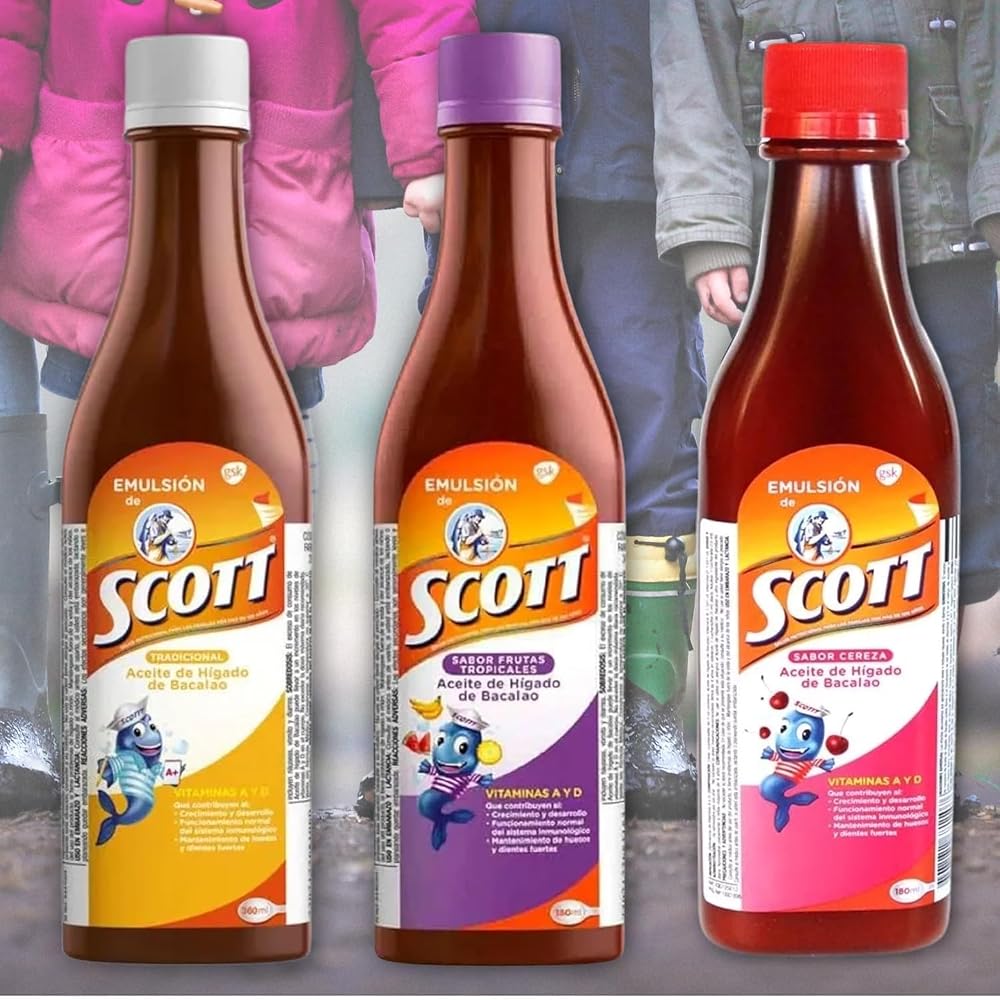 Yahve Emulsion de Scott Cod Liver Oil Cherry Flavour - 2 x 6.1 fl oz - image 4