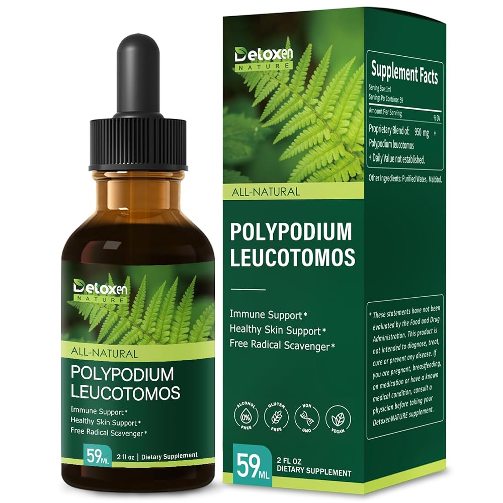 DetoxenNATURE Polypodium Leucotomos Extract Drops for Immune Support - 2 Fl Oz