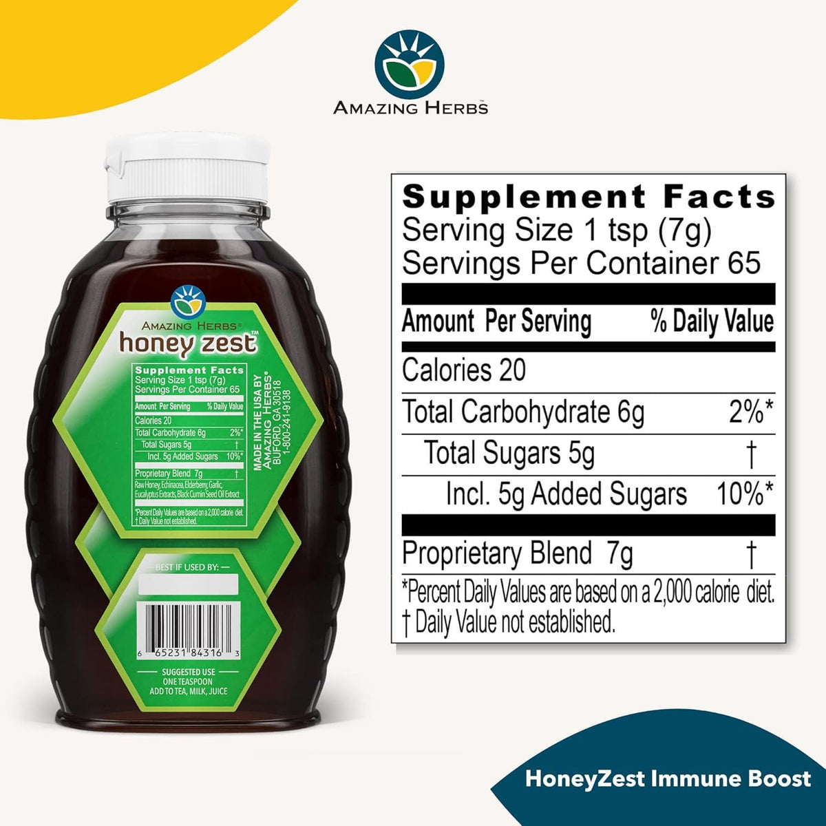 Amazing Herbs Raw Natural Honey with Black Seed Oil - 16 Fl Oz - image 2