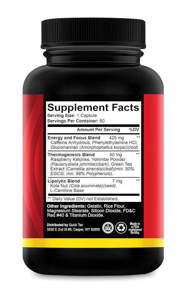 Quick Ten Ultra Powerful Diet Pills Thermogenic Fat Burner - 1 Count - image 3