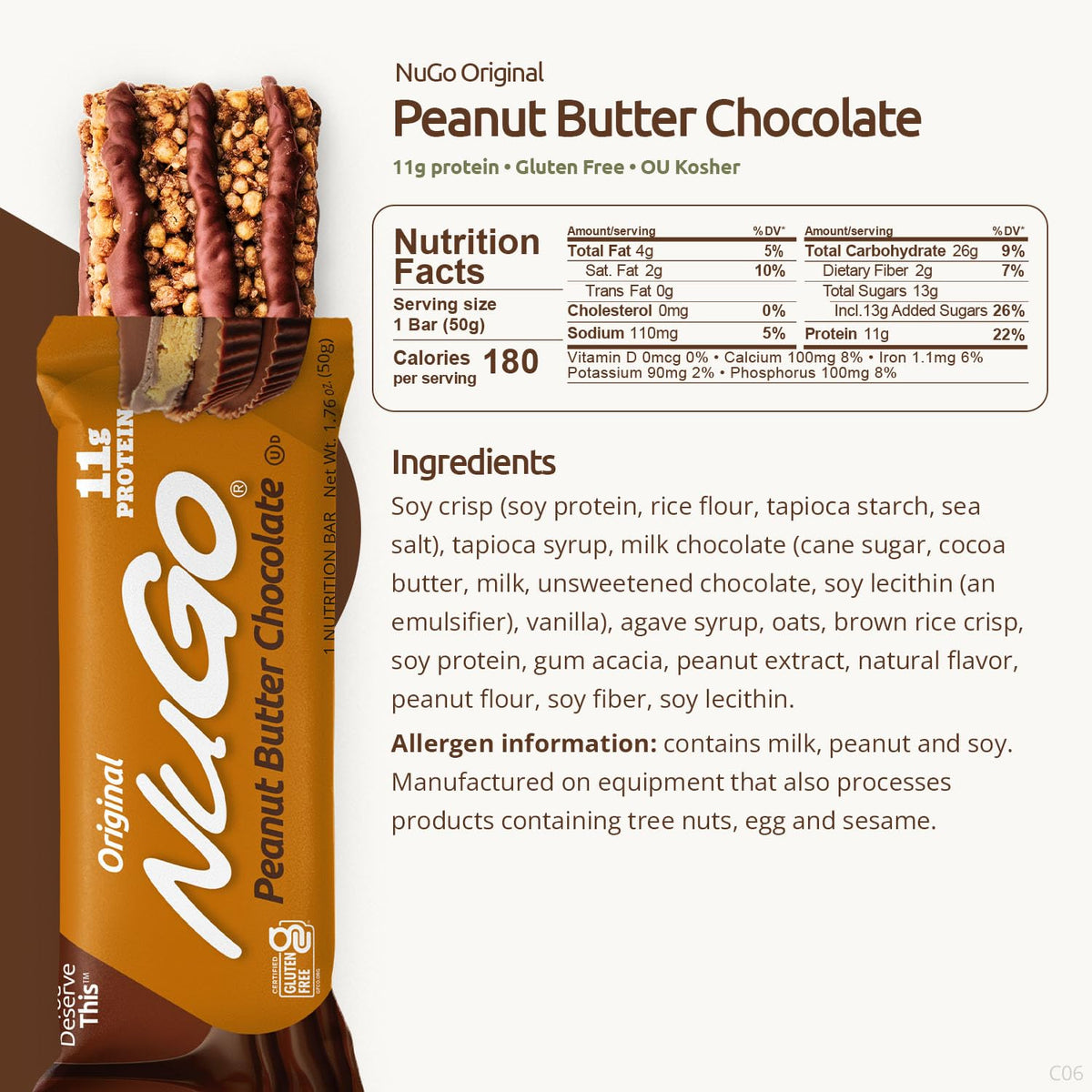 NuGo Original, Variation Twister, 15g Protein Bar, Gluten Free