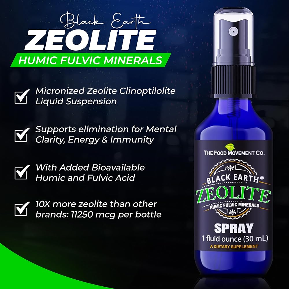THE FOOD MOVEMENT CO. Black Earth Zeolite with Humic Fulvic Acids