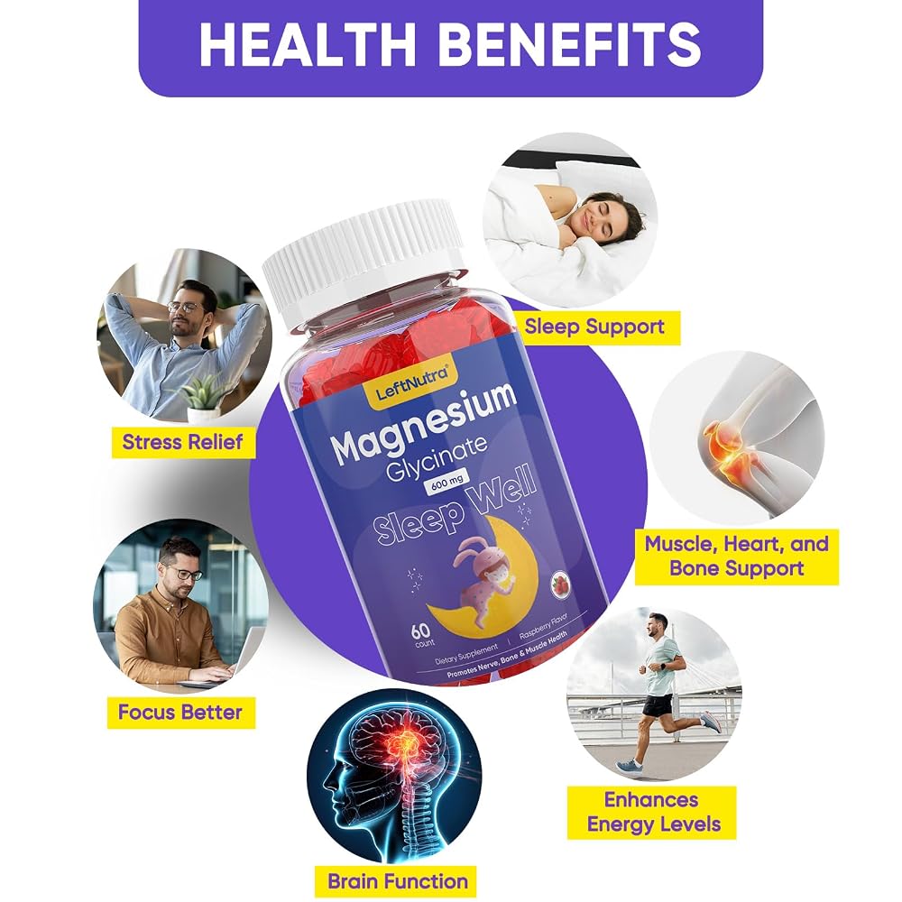 TBWU Magnesium Glycinate Gummies 600mg for Sleep - 120 Count - image 3
