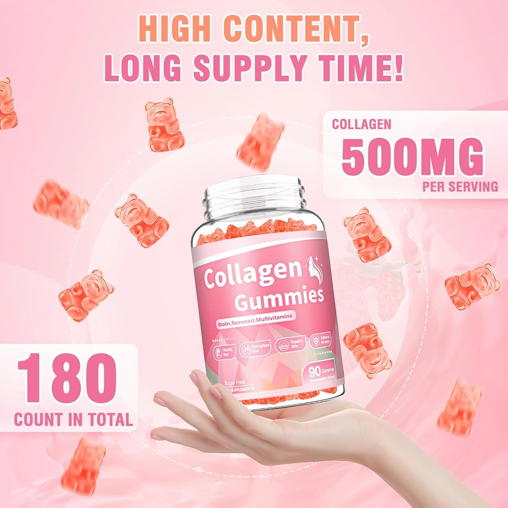 WyuuKi Collagen Gummies with Biotin & Vitamins - 180 Count - image 2