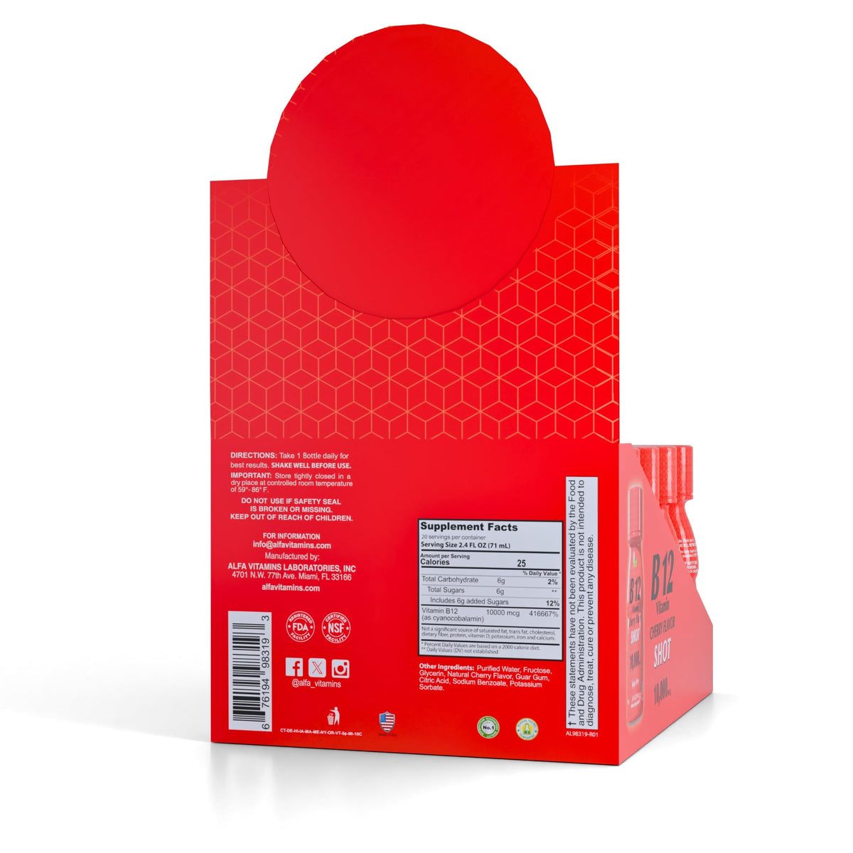 ALFA VITAMINS B12 Vitamin Shot 5000 MCG Energy - 20 Pack - image 4