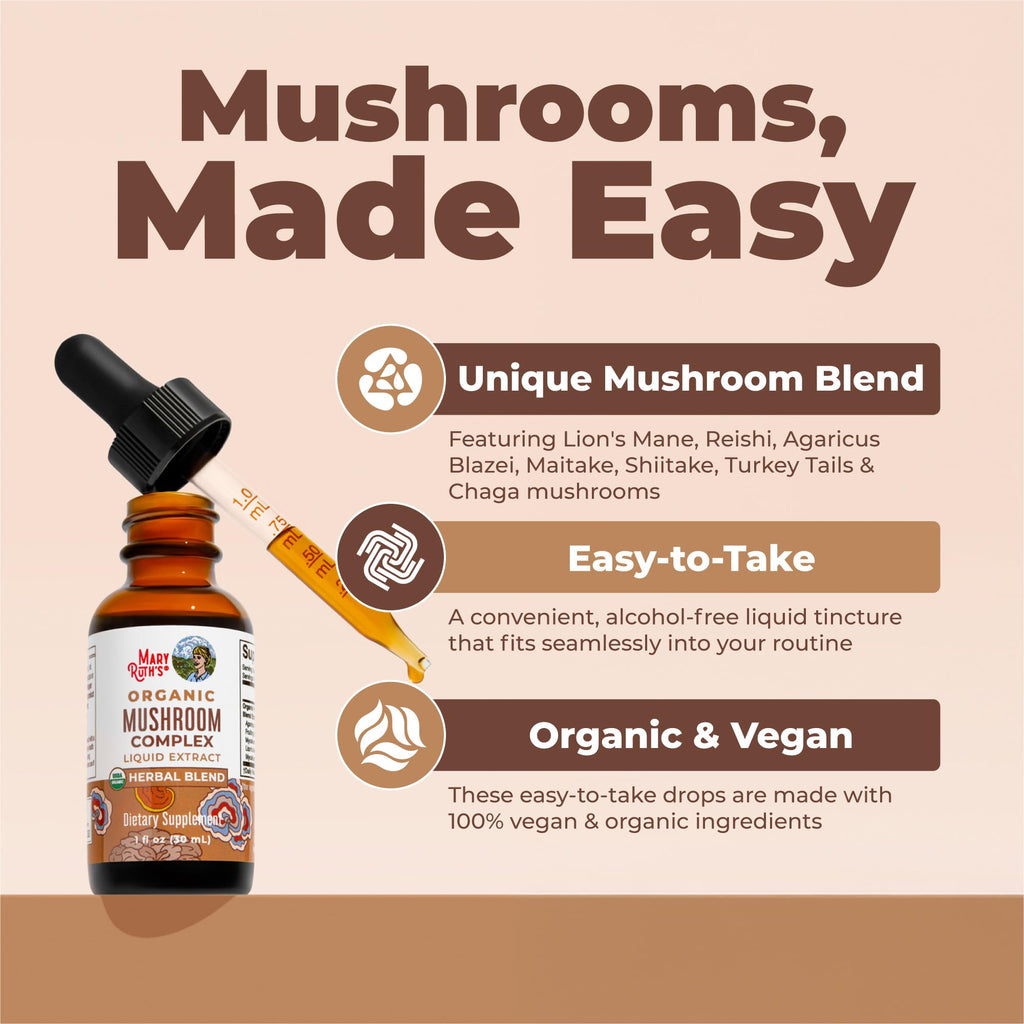 MARYRUTH'S Organic Mushroom Complex Liquid Drops - 30 Servings - image 4