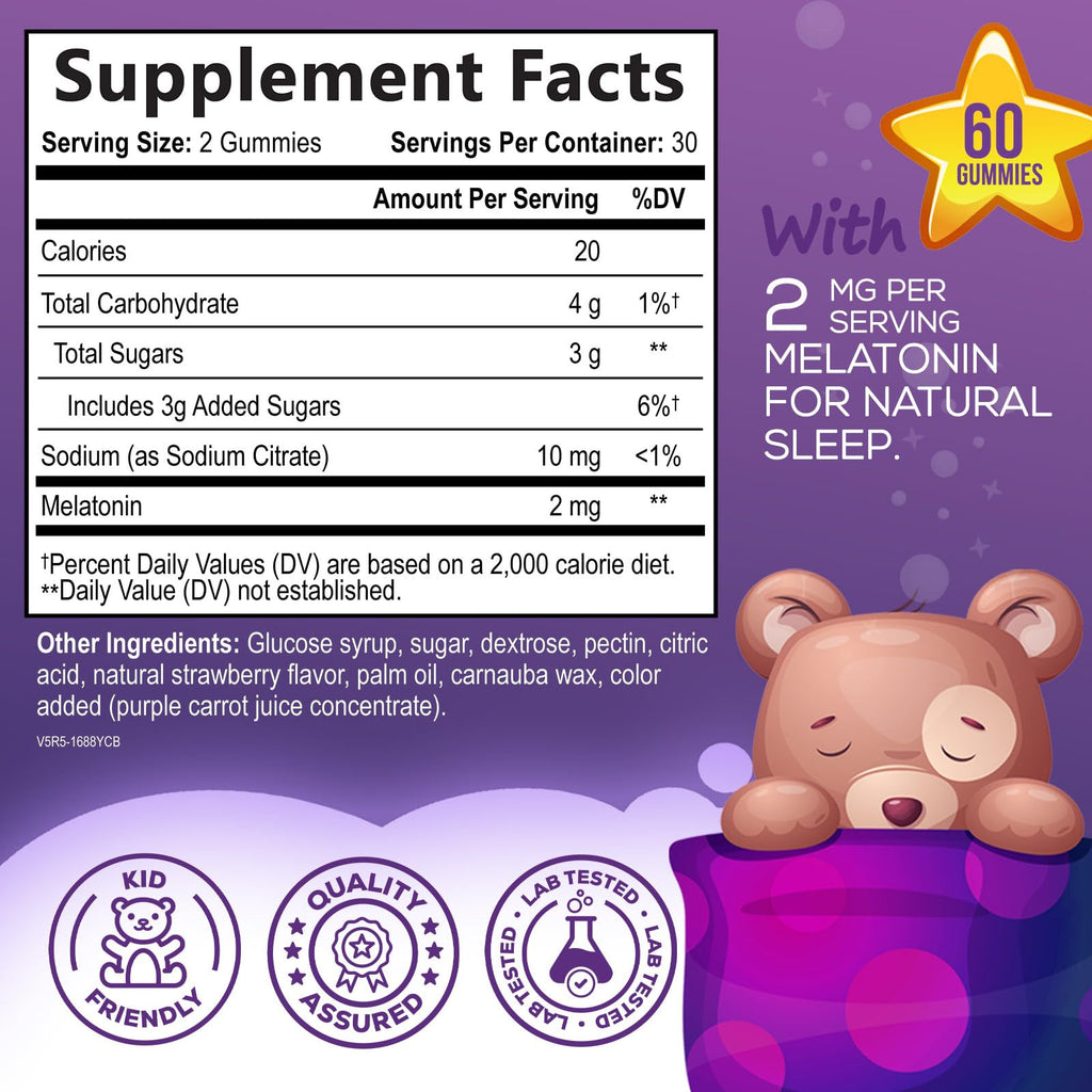 Nature's Nutrition Kids Melatonin Gummies 2mg - 60 Gummies - image 2