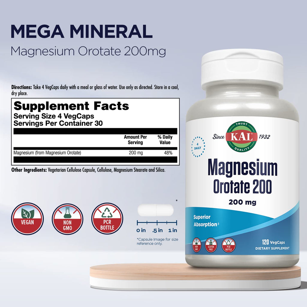 KAL Magnesium Orotate 200 mg - 120 Tablets - image 2