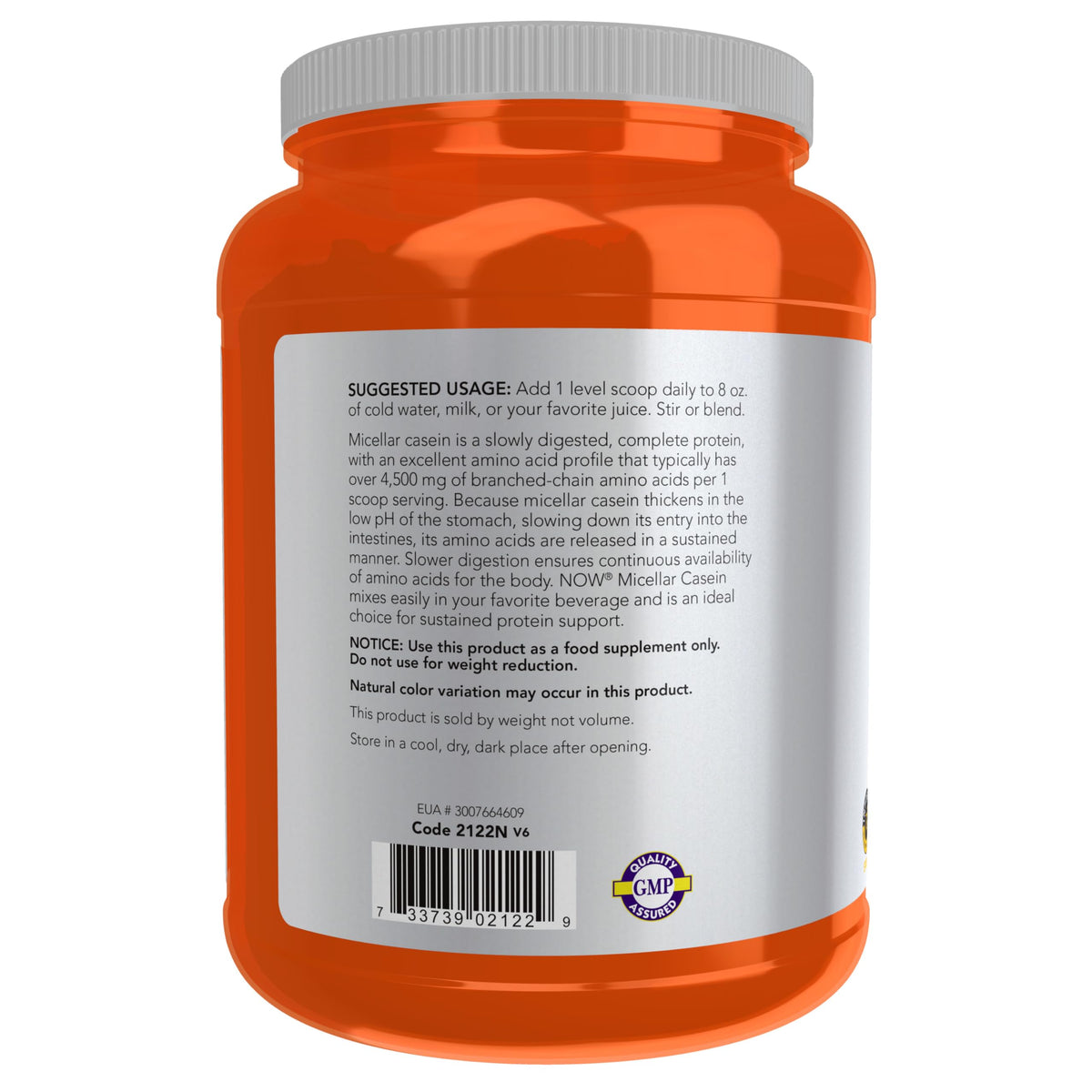 NOW Sports Micellar Casein Protein Powder - 1.8 lb - image 3