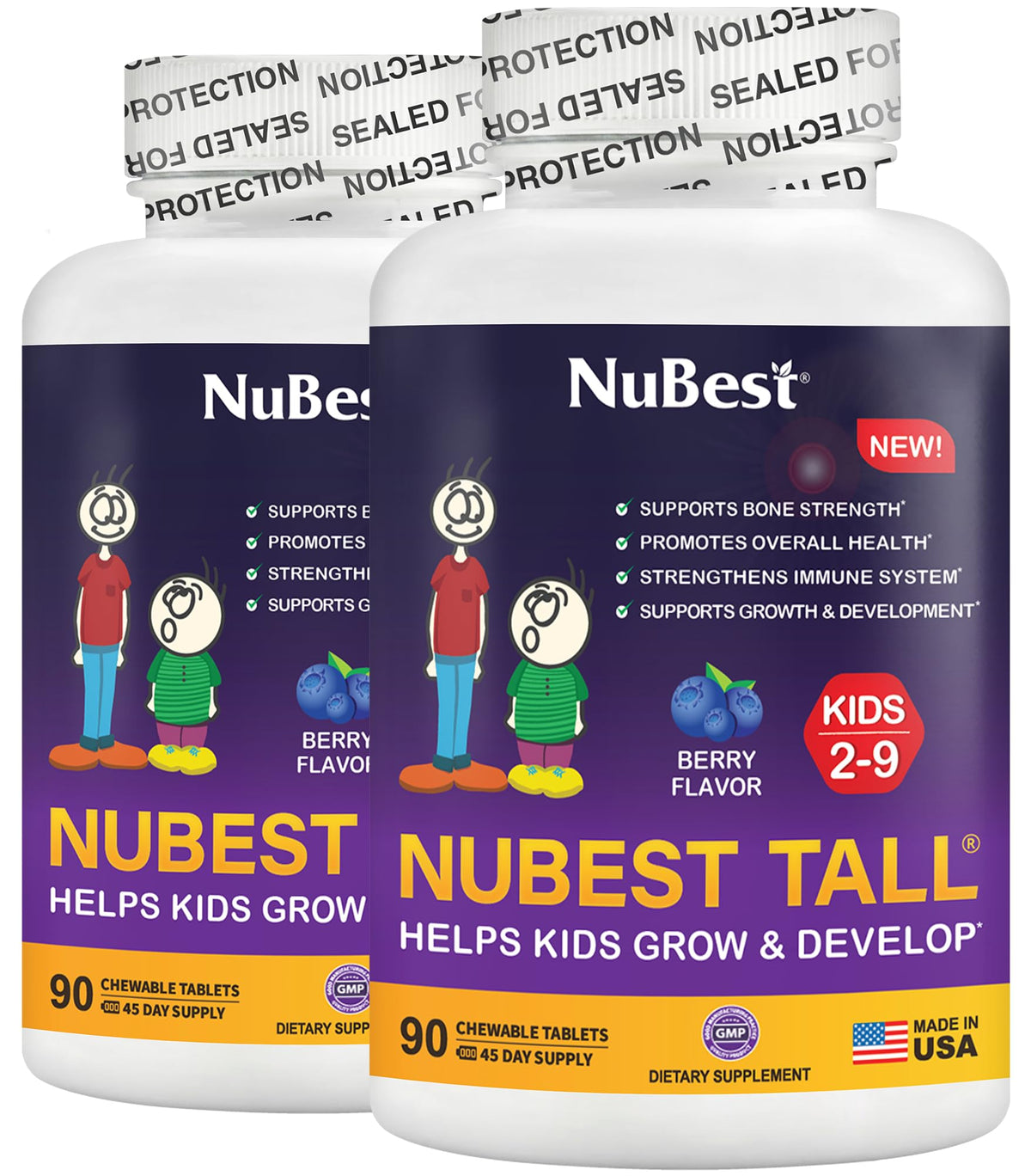 NuBest Tall Kids Multivitamin Chewable Tablets - 180 Count
