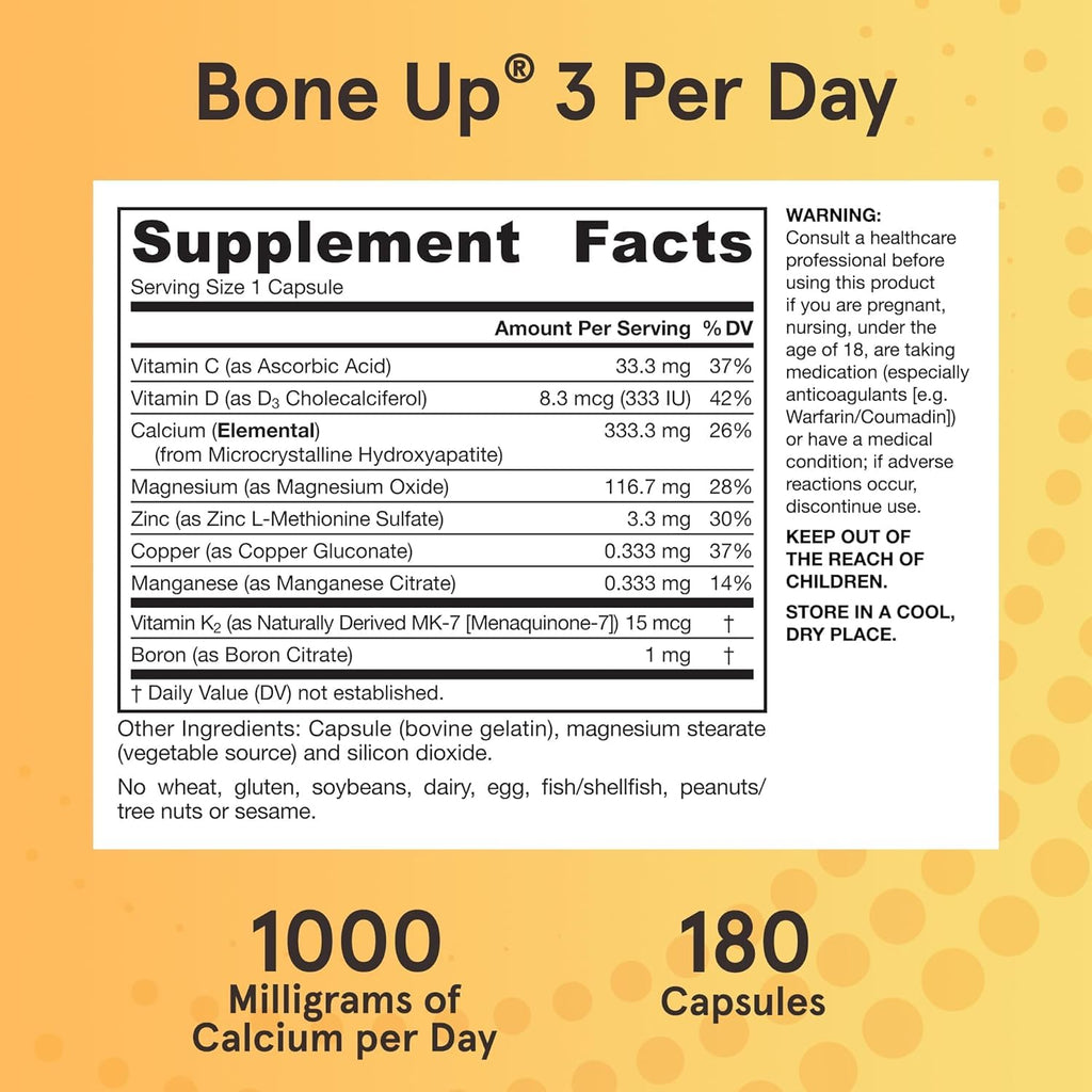 Jarrow Formulas BoneUp Three Per Day Bone Health - 180 Capsules - image 6