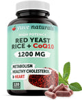 Yuve Red Yeast Rice 1200 mg with CoQ10 - 120 Vegetarian Capsules
