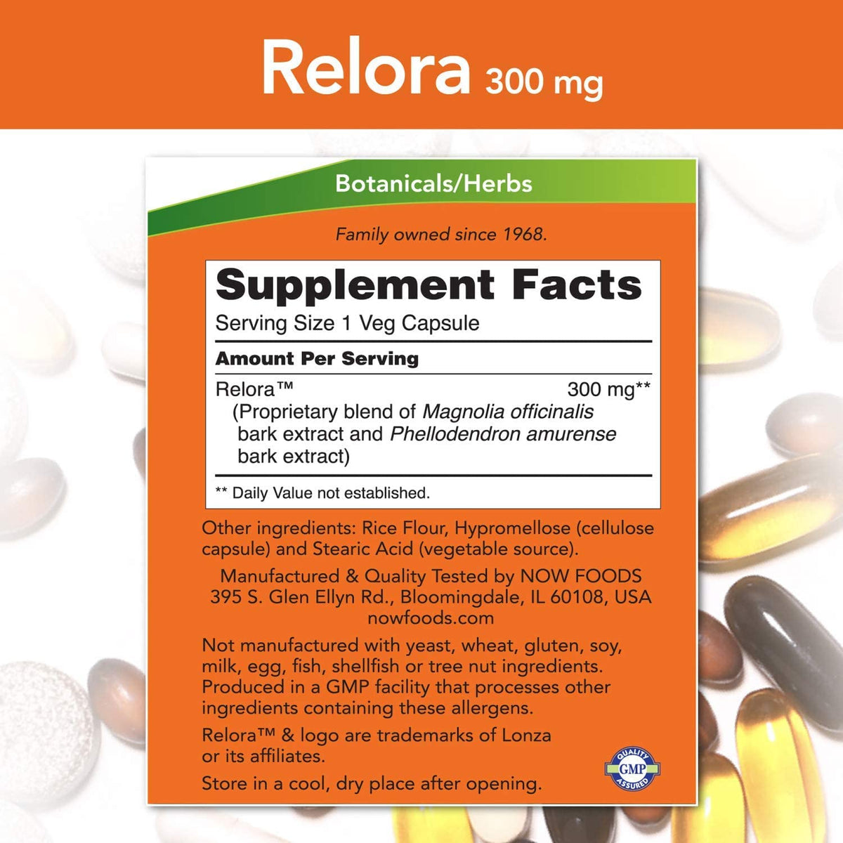 NOW Foods Relora 300 mg Stress Support - 120 Vegetarian Capsules - image 2