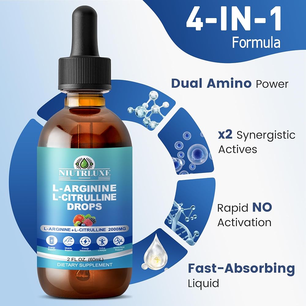 NIUTRLUXE L-Citrulline L-Arginine Drops for Men - 2 Fl Oz - image 3