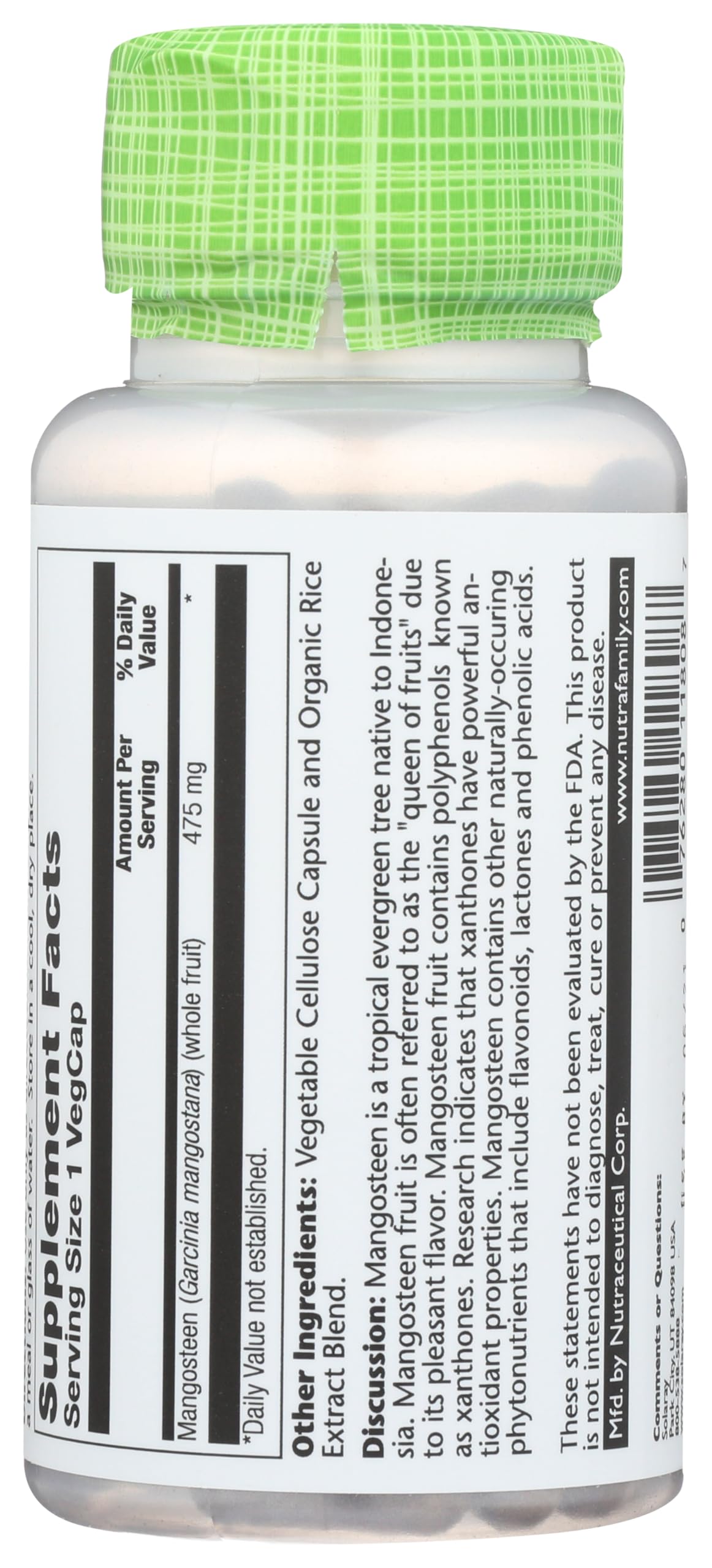 SOLARAY Mangosteen Fruit 475mg Vegetarian Capsules - 100 Count - image 2