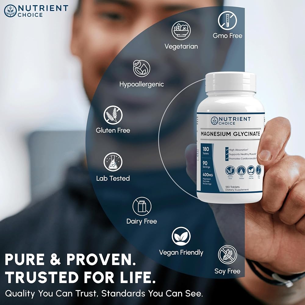 SAFECASTLE Magnesium Glycinate 400 mg - 180 Tablets - image 2