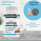 Staver Health Saffron Extract 88.5 mg Mood Balance - 60 Vegetarian Capsules - image 5