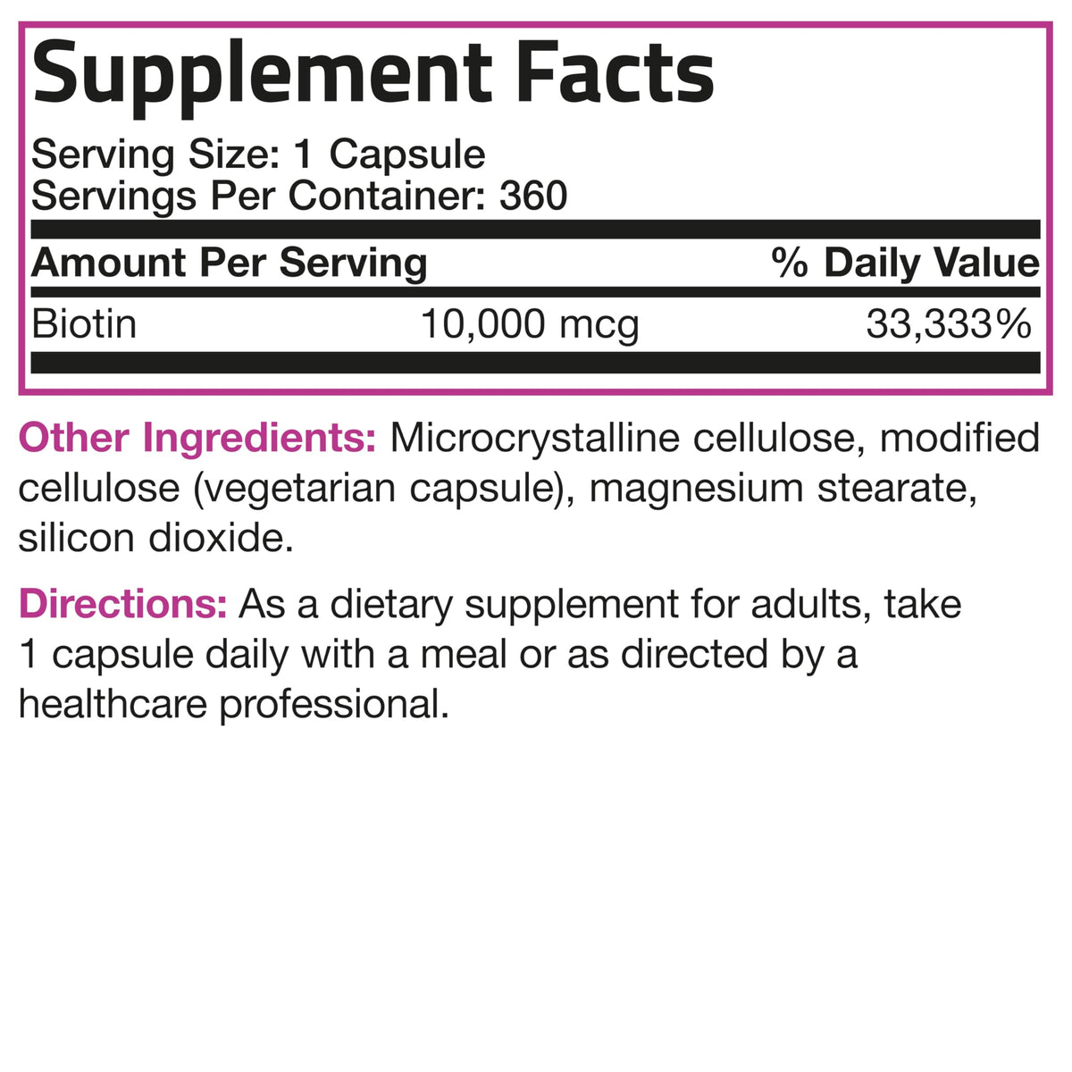 Bronson Ultra Biotin Hair, Skin & Nails - 10,000 mcg