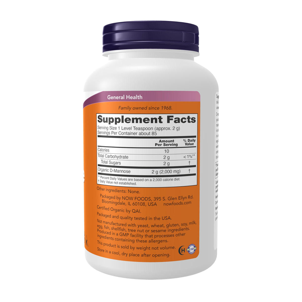 NOW Supplements Organic D-Mannose Powder for Urinary Tract - 6 oz - image 2