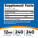 Nutricost Melatonin 12mg Sleep Support - 240 Tablets - image 2