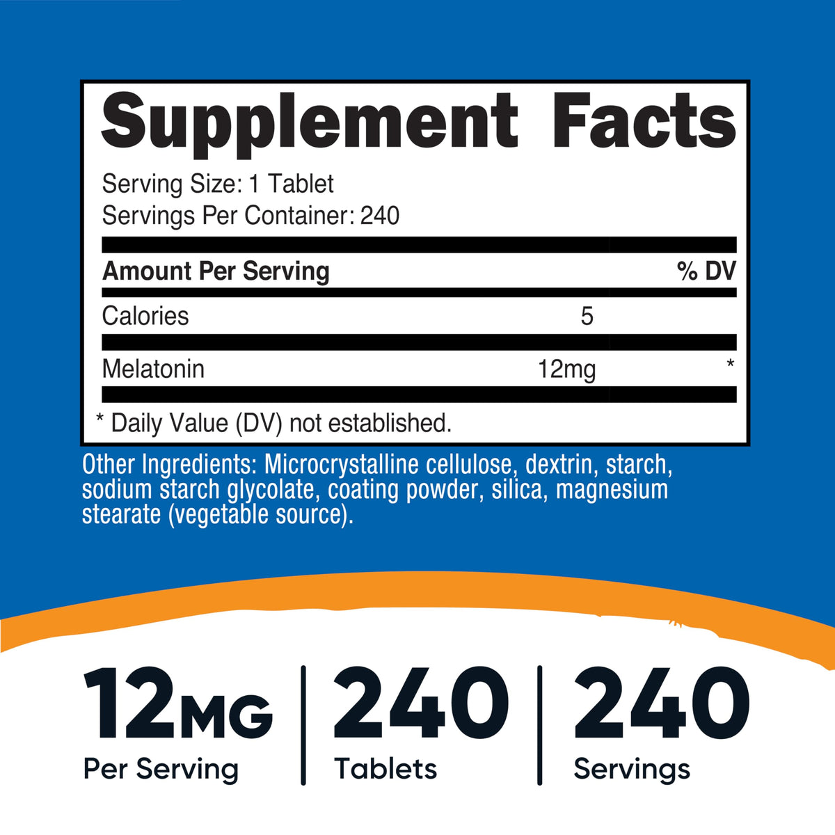 Nutricost Melatonin 12mg Sleep Support - 240 Tablets - image 2
