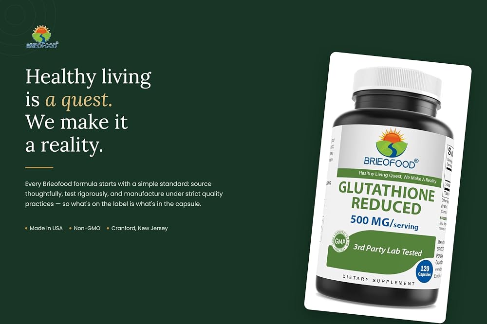 Brieofood Glutathione (Reduced) 500mg Immune Support - 120 Capsules - image 8