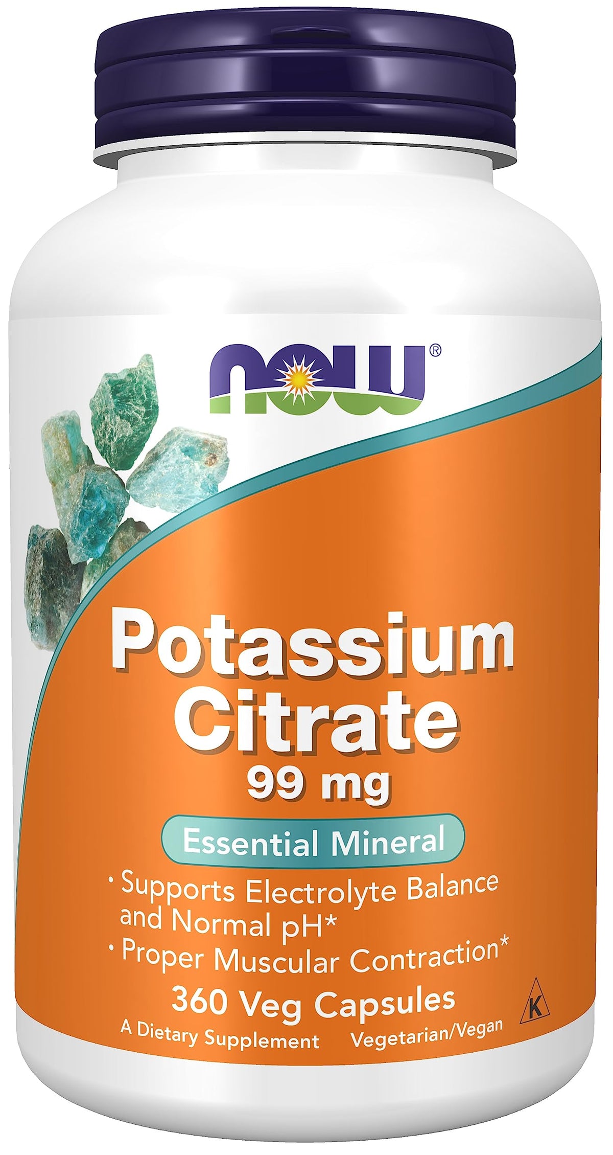 Now Foods Potassium Citrate 99 mg Electrolyte Balance - 360 Capsules
