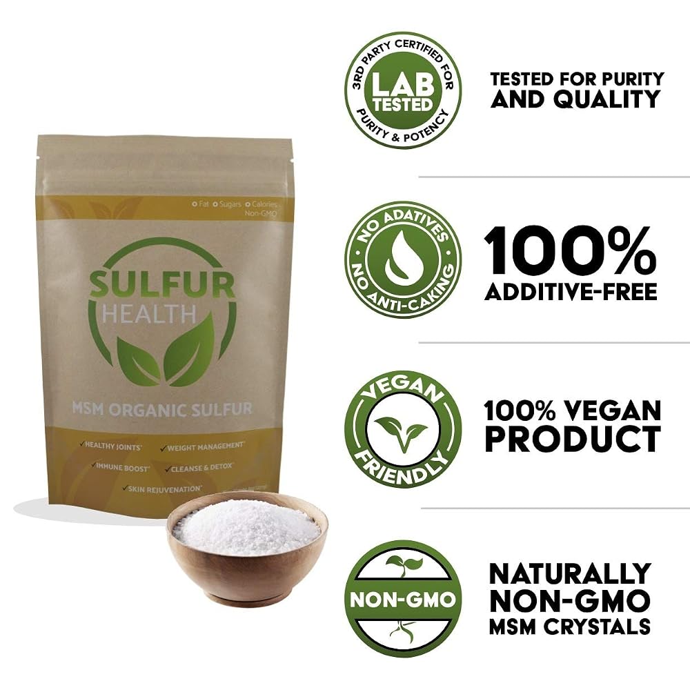 Sulfur Health MSM Organic Sulfur Powder 99.9% Pure - 1 Pound - image 4